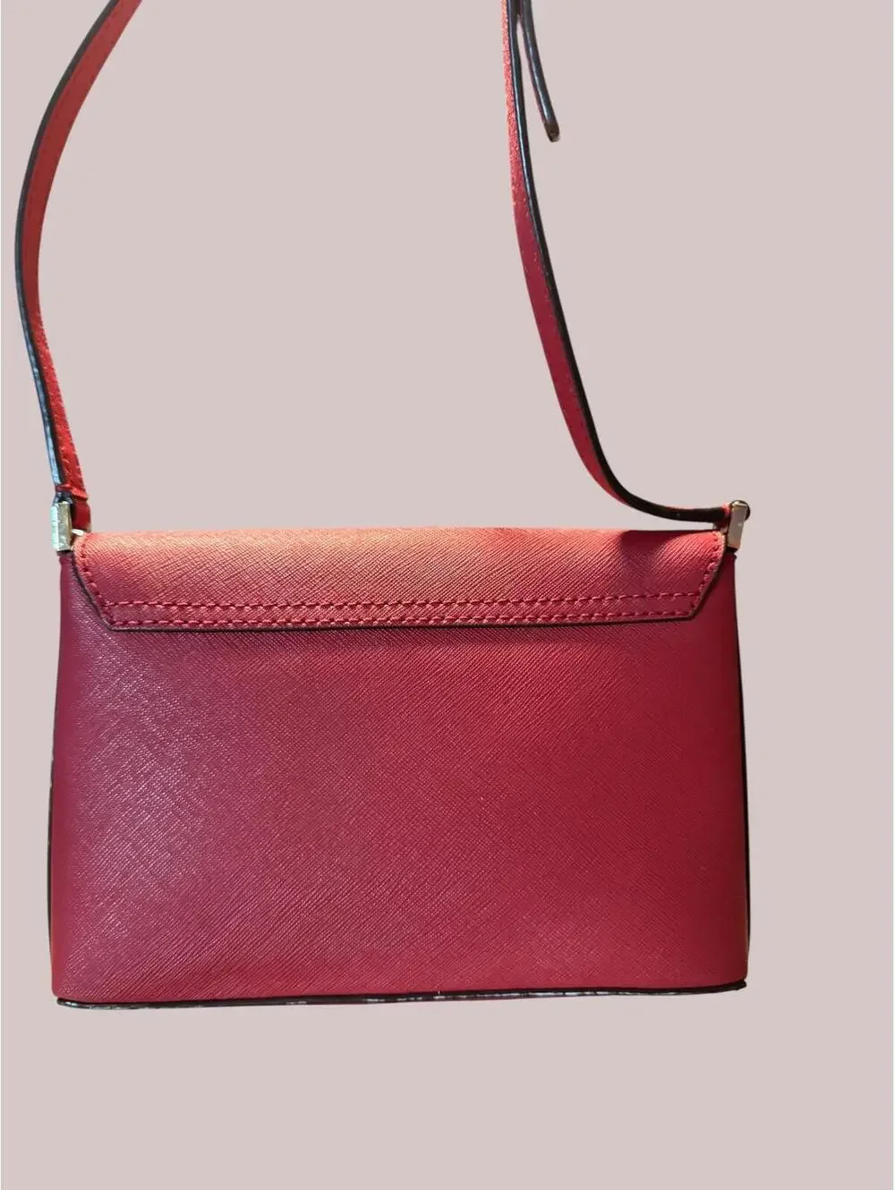 Kate Spade Dark Red Crossbody Bag with Gold Accent